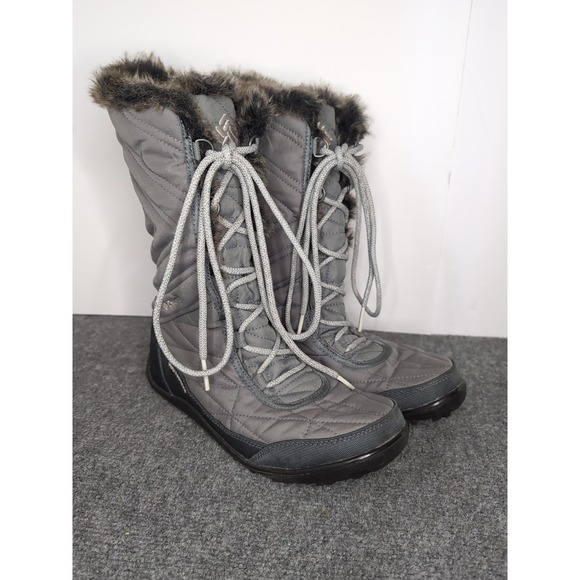 Columbia Heavenly Omni-Heat Winter Boots Womens 9 Gray Waterproof Fur Lined - Picture 1 of 9